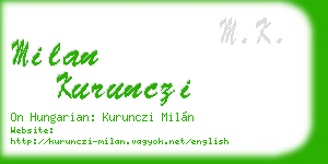 milan kurunczi business card